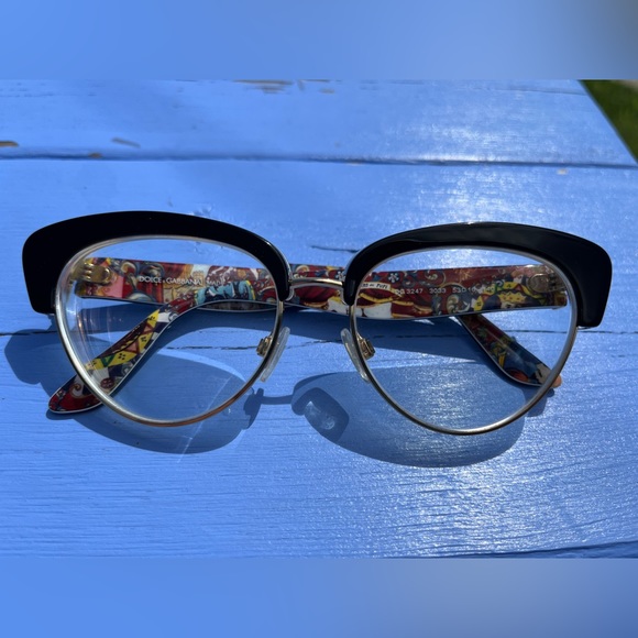 Dolce & Gabbana Black/Gold Cats Eye Glasses Italy DG3247 3033 53 16 140 - Picture 13 of 16